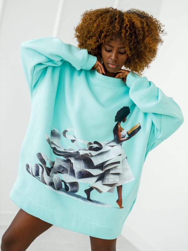 BLUZA OVERSIZE # WOMEN  CYAN