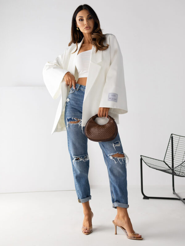 DRESOWA MARYNARKA OVERSIZE Stay Gold WHITE