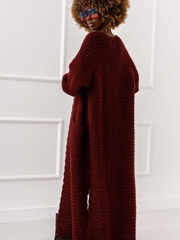 Długi kardigan Character BURGUND