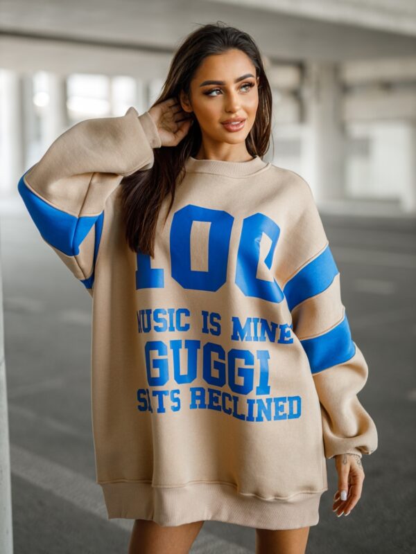 BLUZA OVERSIZE  GUGGI   – BEIGE