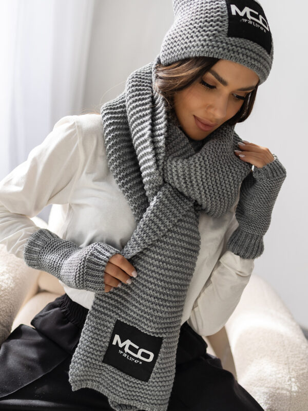 KOMPLET CZAPKA +SZALIK + RĘKAWICE GRAY