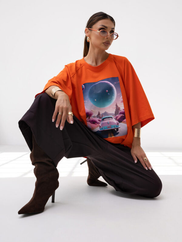 T-Shirt OVERSIZE CAR  ORANGE