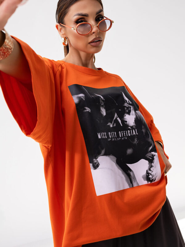 T-Shirt OVERSIZE DOBERMAN  ORANGE