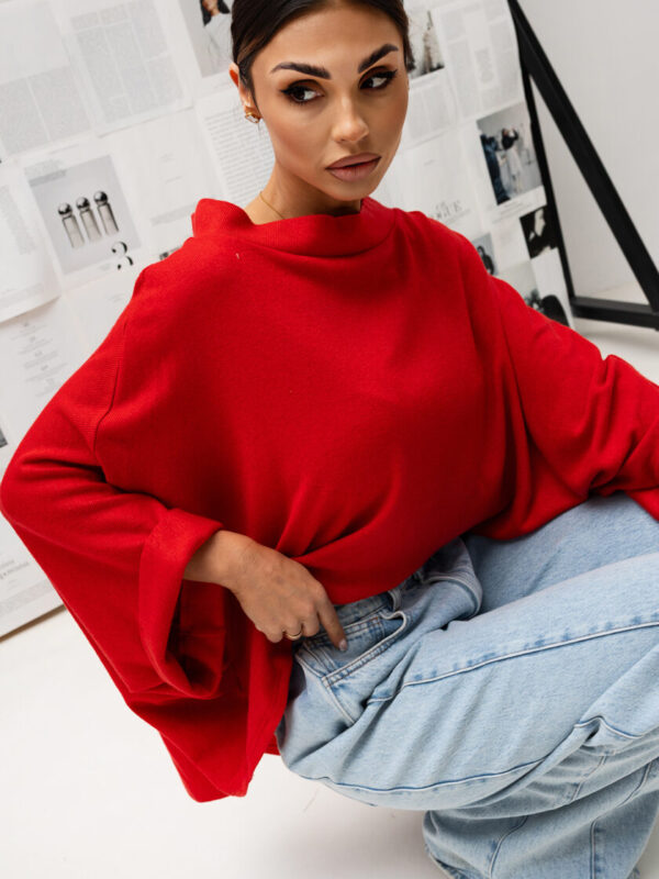 BLUZKA KIMONO SWETER RED