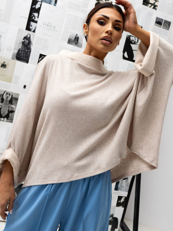 BLUZKA KIMONO SWETER LIGHT BEIGE