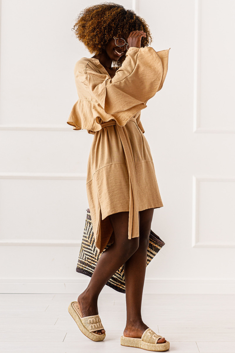 SUKIENKA OVERSIZE FLOW #MC BEIGE - obrazek 2