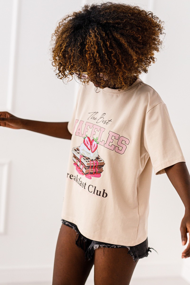 T-SHIRT OVERSIZE WAFFLES #MC1 - obrazek 3