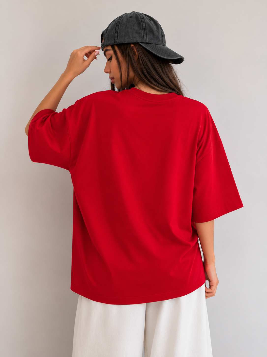 T-SHIRT OVERSIZE #VALENIKO RISE-OFF RED - obrazek 3