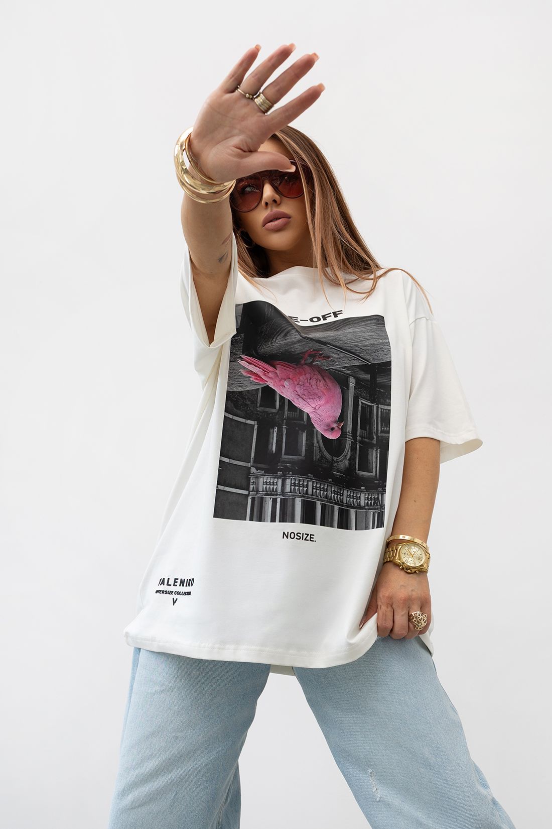 T-SHIRT OVERSIZE #VALENIKO RISE-OFF WHITE