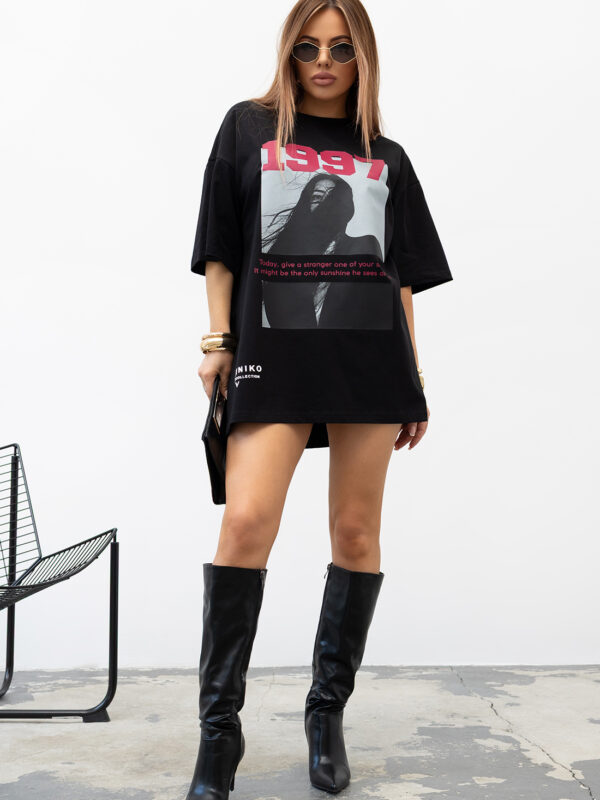 T-SHIRT OVERSIZE 1987 BLACK #VALENIKO