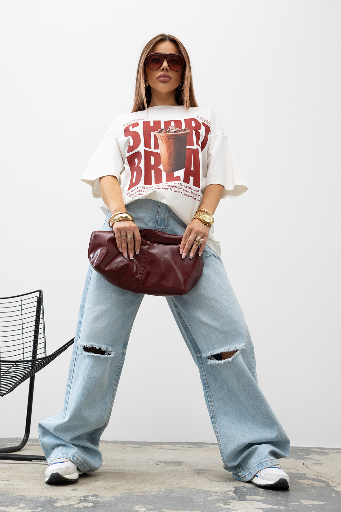 T-SHIRT OVERSIZE #VALENIKO SHORT WHITE - obrazek 2
