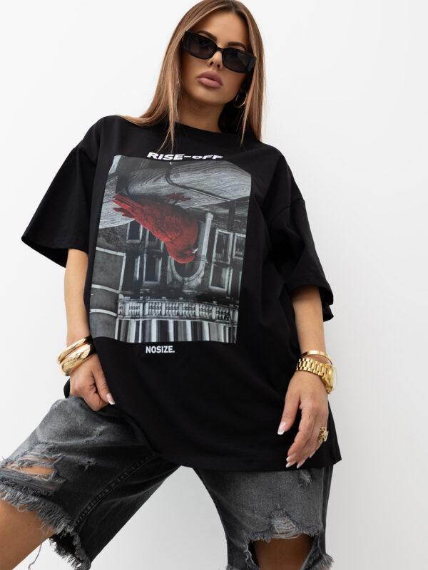 T-SHIRT OVERSIZE   #VALENIKO RISE-OFF BLACK