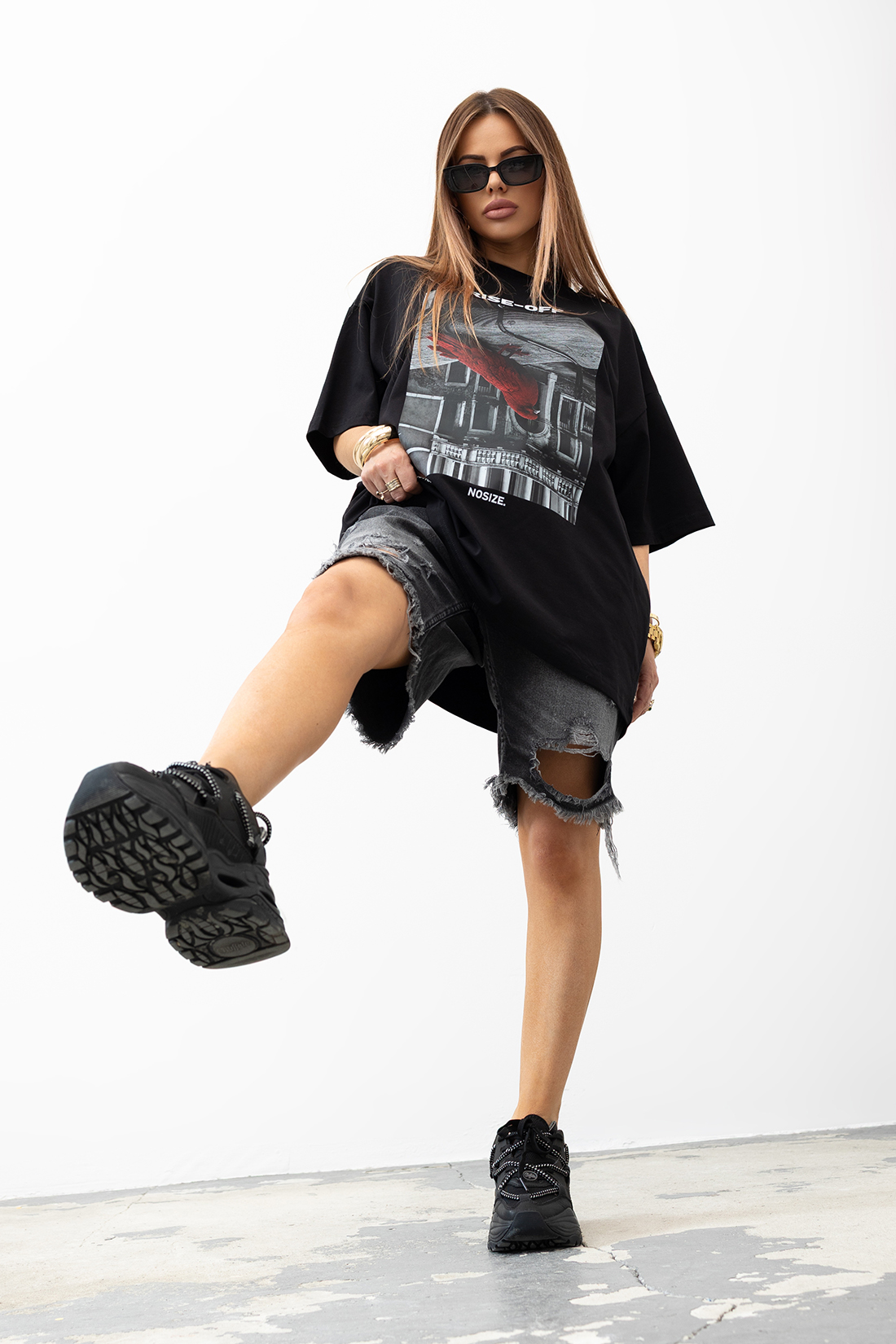 T-SHIRT OVERSIZE #VALENIKO RISE-OFF BLACK