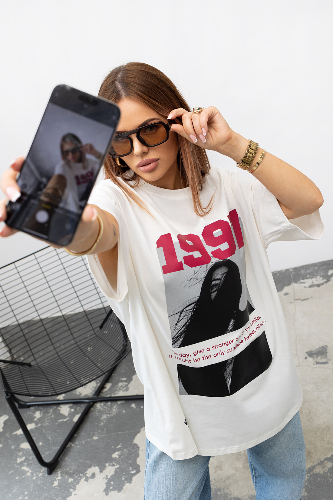 T-SHIRT OVERSIZE 1987 WHITE #VALENIKO - obrazek 5