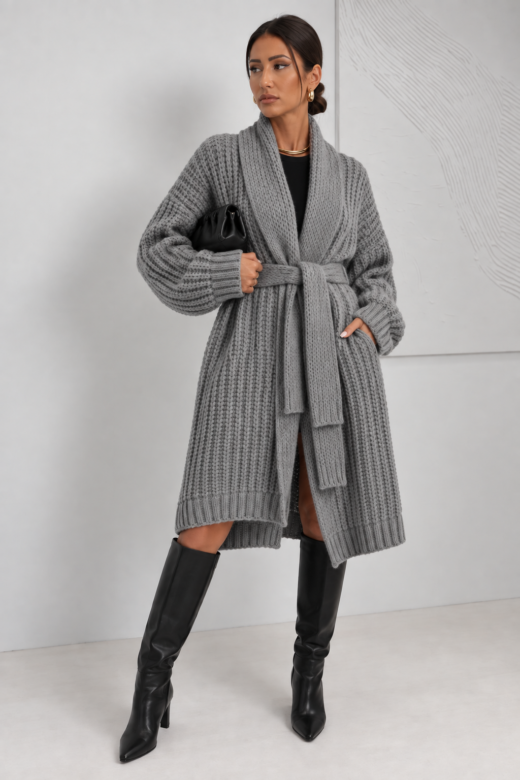 KARDIGAN OVERSIZE #FINAL GRAY - obrazek 3