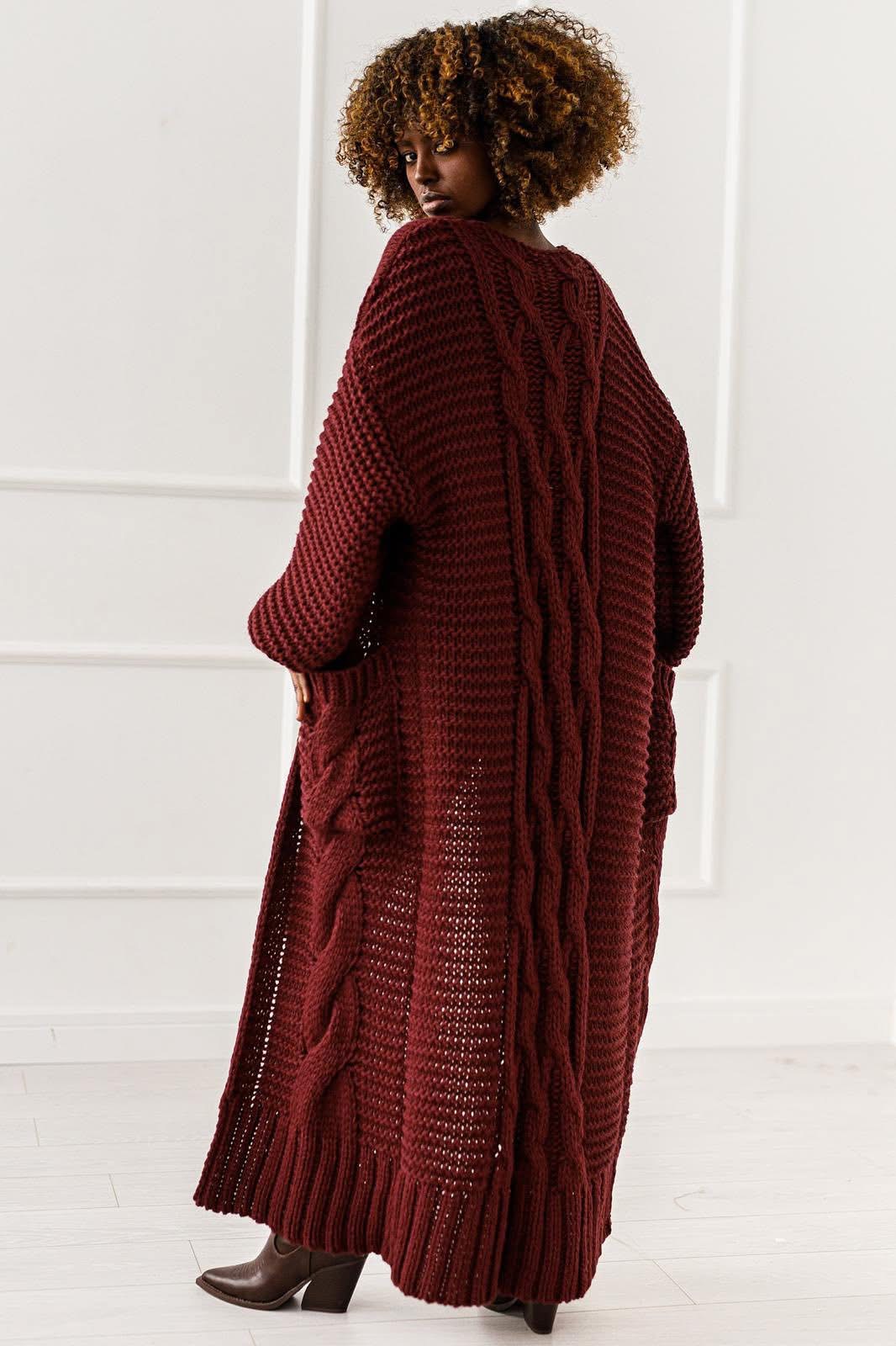 KARDIGAN OVERSIZE BORDEAUX #1