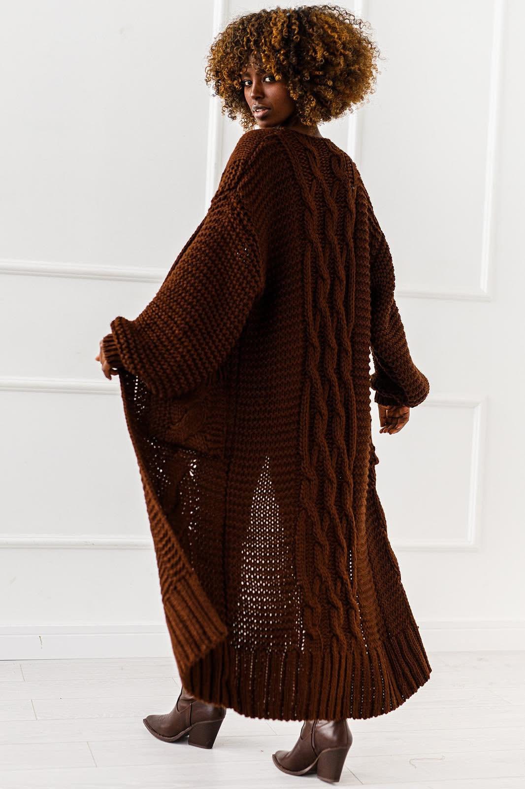 KARDIGAN OVERSIZE BORDEAUX #3 - obrazek 5