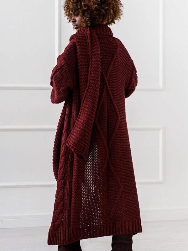 KARDIGAN  OVERSIZE MAXI # BORDO