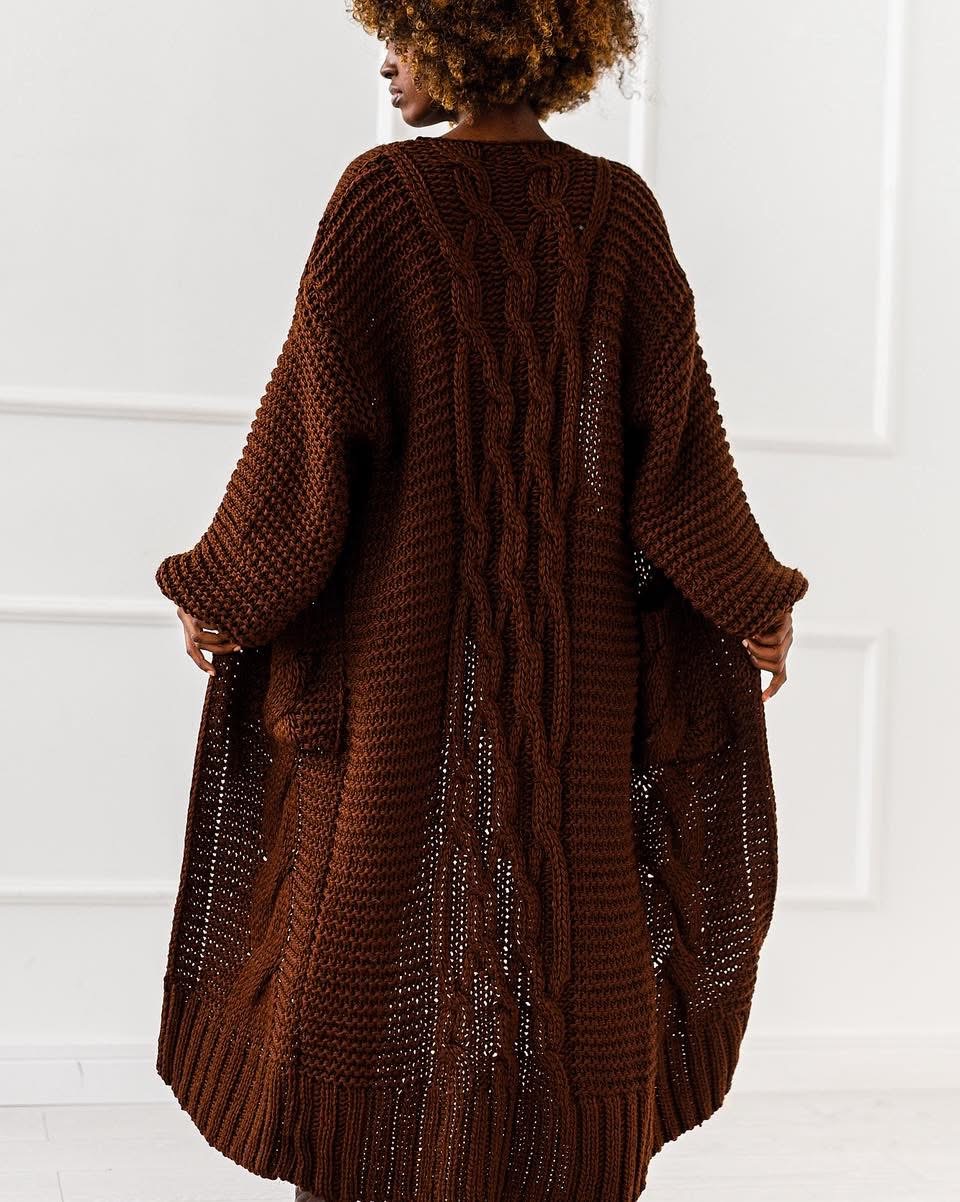 KARDIGAN OVERSIZE BORDEAUX #3 - obrazek 3